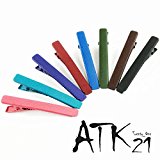 #10: [ATK21] （2本セットＬサイズ) マットカラー クリップピン ダッカール シンプル 無地 前髪 艶消し レディース ヘアアクセサリー 大人可愛い (ブラウン)