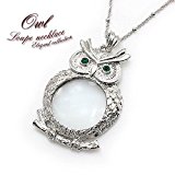 #6: ルーペ　オシャレなループペンダント　フクロウモチーフ　母の日　母の誕生日　D.Rロゴポーチ付属