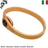 #9: 【BLUEVOGUE】イタリア製 レザー ネイティブアメリカン ブレスレット 簡単脱着 ;BRIL-001D