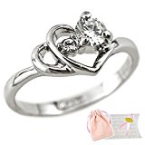 #3: 【Petit Lulu shop】指輪 レディース ダブルハート リング 大人キュート シンプル 最高級スワロフスキー 18金RGP プチルルオリジナル指…