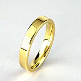 #8: エスコート サージカルステンレス 316L 色ゴールド 平打ち リング サイズ15号