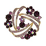 #5: 古希祝い 古稀 プレゼント 女性 ブローチ 喜寿 70歳 お祝い アメジスト 紫 ラッピング付　r013