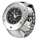 #6: 指輪時計 収納袋付き (1) ブラック)