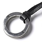 #7: (ヴァンプ) VAMP トリプルリング ネックレス メンズ レザー 本革 free ストリート シルバー (アンティークシルバー)