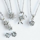 #7: 衝撃価格！【福袋】スワロフスキー社『XIRIUS1088』を贅沢に使用　ネックレス4点+ピアスorイヤリング豪華5点セット　 [キュービックジルコニア]　swaro　ジュエリー HappyBag 　 ハッピーバッグ (ピアス)