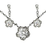 #6: 【SWAROVSKI GEMS]#28322　#28318 フラワーネックレスorピアス　スワロフスキージェム レーザー刻印　H＆C　ペンダント (ペンダント)