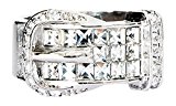 #7: 【SWAROVSKI 】 クリスタライズ スワロフスキー ベルト リング ホワイトゴールドカラー カジュアル ゴージャス 指輪