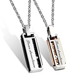 #8: ペアネックレス LOVE-U ステンレス ジュエリー ペアセット ブラック ゴールド