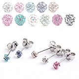 #4: 316L ステンレス スワロフスキー 3 mm ボール ピアス 1ペア シルク メンズ レディース