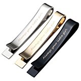 #10: PiercingJ 　メンズジュエリー　ファションアクセサリー ステンレス製 紳士小物 シンプル 字を印刷　ネクタイピン タイクリップ 結婚式 ビジネス 発表会で大活躍　仲良い友達　恋人の誕生日プレゼント　父の日の贈り物　セット3本 　アクセサリーケースを提供 (Alaways your little girl)