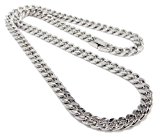 #4: necm01 喜平チェーンネックレス 鏡面シルバー色 直角,4面cut 長さ[47,52,62,72,82cm] 幅[6mm] 上質,高級感 (52)