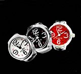 #6: 指輪時計 ステンレス クロックリング リングウォッチ サイズフリー 【ホワイト】