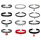 #5: Elegant Roseチョーカーchoker　ネックレス　花柄のレース　ハート　綺麗でゴージャス　面白いデザイン　欧米ファッション　セット（12つ）