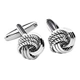#4: PiercingJ ステレンス ツイスト型 ノットカフスボタン ビジネス フォーマル 大活躍の結び目カフス クラシック カフリンクス ２個入り アクセサリーケースを提供 (タイプ３)