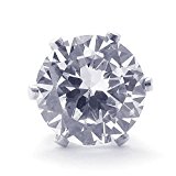 #4: ［テメゴ ジュエリー］TEMEGO Jewelryレディースキュービックジルコニアステンレススチールラウンドスタッドピアスセット、6ミリメートル、シルバー [インポート]