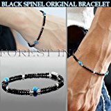 #10: 天然石 ブラックスピネルA＆天然水晶＆ターコイズ　ブレスレット1本 [ジュエリー]