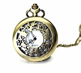 #10: アリス ［HummingBird］ 懐中時計 ペンダント ウォッチ +クロス ブレスレット(アリスとうさぎ)