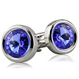 #5: V5X cufflinks カフスボタン メンズ カフス 男性のステンレスのビジネス カフリンクス ユニーク 17mm ブルー