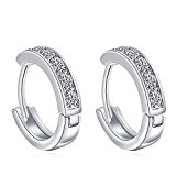 #8: GEORGE SMITH Ｋ１８ゴールドメッキ レディース ガールズ 人気 ジルコニア デカピアス アクセサリー 女性 丸イヤリング (ホワイトゴールド)