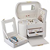 #3: ローリング(Rowling)大容量 レザー 超デラックス 欧風 アクセサリーケース ジュエリーボックス FY-152（ホワイト）