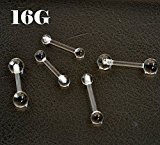 #10: アクリル ストレートバーベル【16G】（透明ピアス/シークレットピアス/ ファーストピアス/クリアピアス/軟骨ピアス　ラブレット プラグ ボディピ １６ゲージ （ボディピアス/ボディーピアス) (内径8mmXボール径3mm)