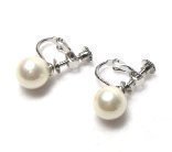 #5: パールイヤリング 花珠貝パール ホワイト8ミリ珠 一粒 イヤリング 真珠イヤリング