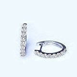 #6: [ラグジュエリー][Lugejewelry]K18 0.2ctエタニティダイヤモンドフープピアス 細美ライン [K18WG][K18ホワイトゴールド]【ギフトラッピング済み】【保証書付】