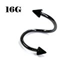 #9: スパイラルバーベル サージカルステンレス【16G】へそピアス/軟骨ピアス/ヘリックス/口ピアス・ボディピアス/ボディーピアス/16ゲージ/1.2mm