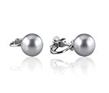 #1: [Gem Crown] スワロフスキー パール イヤリング 10mm 国内宝飾職人製作 [保証書付] 6月 誕生石 SWAROVSKI クリスタル 真珠 グレー