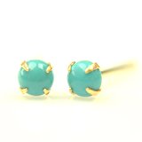 #2: K18天然ターコイズピアス 【1ペア 両耳販売】 ターコイズ ピアス イエローゴールド ピアス K18 k18 K18YG k18yg 18金 yokomountain