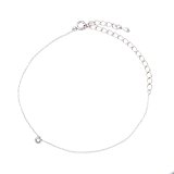 #9: ワンストーンスワロフスキーアンクレット  シルバー(a9065-R)