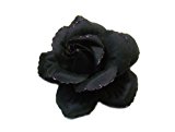 #1: ラメ縁取りバラコサージュ　黒　YS-1276