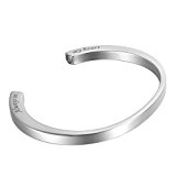 #6: HooAMI メモリアルペンダント 防水中空　ハートデザイン　”Always in my heart”刻印　ステンレスブレスレット　シルバー　20cmx7.6mm-1個