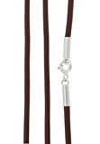 #6: 新宿銀の蔵 国産 日本製レザーチョーカー 牛革紐 ネックレス シルバー925 (ブラウン) 幅2.0mm 長さ30cm～80cm (40cm) 人気