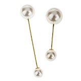 #6: 【ノーブランド 品】ダブルカフス　ブローチピン　コサージュ　襟ピン　ホワイト　フェイクパール　　男女兼用　　アクセサリー
