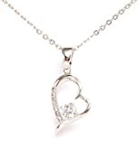 #9: アンディアーノ キュービックジルコニア ホワイトゴールド ハート ネックレス レディース