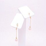 #2: アコヤ真珠 ベビー パール 5.5mm 18金製 K18 gold ゴールド (日本製 Made in Japan) (金属アレルギー対応) チェーン ジュエリー [HJ] (イヤリング)