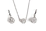 #2: パヴェボール ネックレス ＆ ピアス セット シルバー S925 ジルコニア ミラーボール
