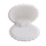 #6: 【ノーブランド品】ベルベット貼　ネックレス　ジュエリー　ディスプレイ　ボックス　ギフトケース　貝殻型　（ホワイト）