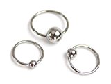 #5: (KEEP YOU) 【3個セット】 キャプティブリング サージカルステンレス BCR ： 16GA(1.2mm_内径10mm_ボール4mm)×3個