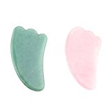 #9: Jovivi Mak　羽型 パワーストーン　カッサ板　美顔　天然石 ローズクォーツ　アベンチュリン カッサボード カッサマッサージ道具 ギフトバッグを提供 (2カラー・2個)