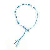 #9: アジアン テイスト ボーダー カラー ミサンガ ブレスレット [ブルー] レディース メンズ ユニセックス 女性用 男性用 シンプル 2WAY 足首 アンクレット リストバンド エスニック 民族系 糸 お守り 願い カワイイ カジュアル アクセサリー