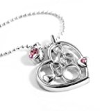 #1: ディズニー ネックレス アクセサリー ミニーちゃん DISNEY MINNIE 生誕80周年記念品 シルバー×ラウトローズ レア ジュエリー アクセ DISNEY ミッキー レーシーハート ネックレス プリンセス 大人ディズニー [並行輸入品]