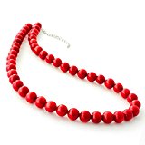 #10: 【丸珠8mm】 珊瑚ネックレス サンゴ さんご 誕生石 3月 お祝い 長寿 深く落ち着いた茜色が美しい珊瑚のジュエリー