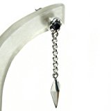 #3: 新宿銀の蔵 チェーン くさび ブラックジルコニア シルバースタッズピアス (1P) 人気 メンズ