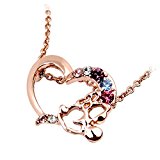 #8: ディズニー ネックレス スワロフスキー ネックレス ミニー ミニーちゃん オープンハート アクセサリー 大人ディズニー Disney 結婚記念日 ディズニージュエリー 用レディース (24金加工/ピンクゴールド) [並行輸入品]