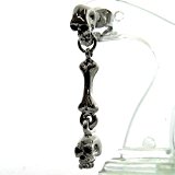 #4: [スワンユニオン] swanunion フェザー スカル スタッドピアス 髑髏 骸骨 メンズ シルバー［cp132］