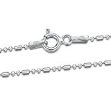 #2: Amberta シルバー925 変形ボールチェーン ネックレス 幅1.2mm 長さ 40 45 50 55 60 70 cm (50cm)