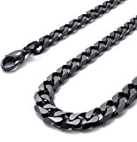 #2: PW 高品質チタンとステンレス ブラック黒 喜平ネックレス / 定番タイプのデザイン 【ラッピング対応】