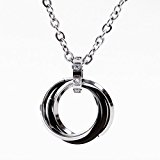 #8: AQshop 3連 リング ネックレス メンズ 90日保証 ブラック シルバー メンズ プレゼント ギフト 贈り物